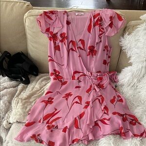 Parker Pink Dress with Floral Design